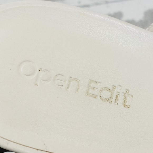 Open Edit Edquincy White Slip On Summer Heeled Sandals O353 - Picture 10 of 13